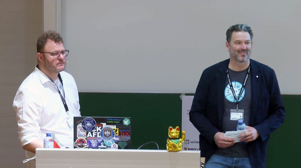 Michael Kromer new CTO and Norbert Lambing CEO grommunio at Grazer Linuxtage 2024