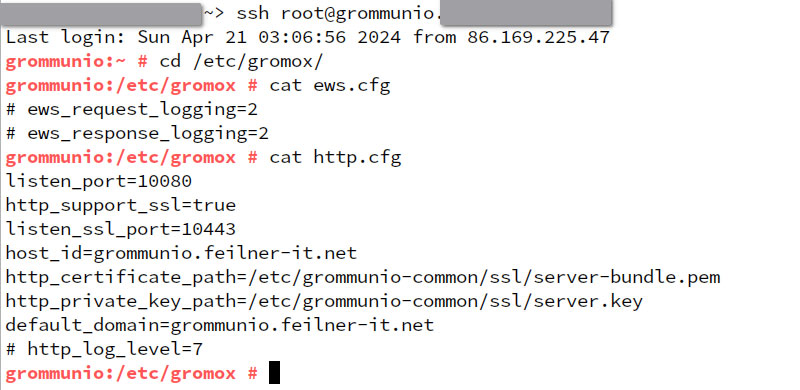 grommunio Exchange Web Services: Debugging